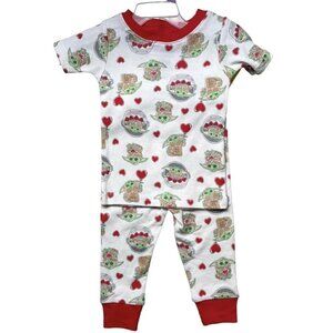 NWT Star Wars The Mandalorian Baby Yoda Hearts Valentine’s Day PJS Baby 12 M